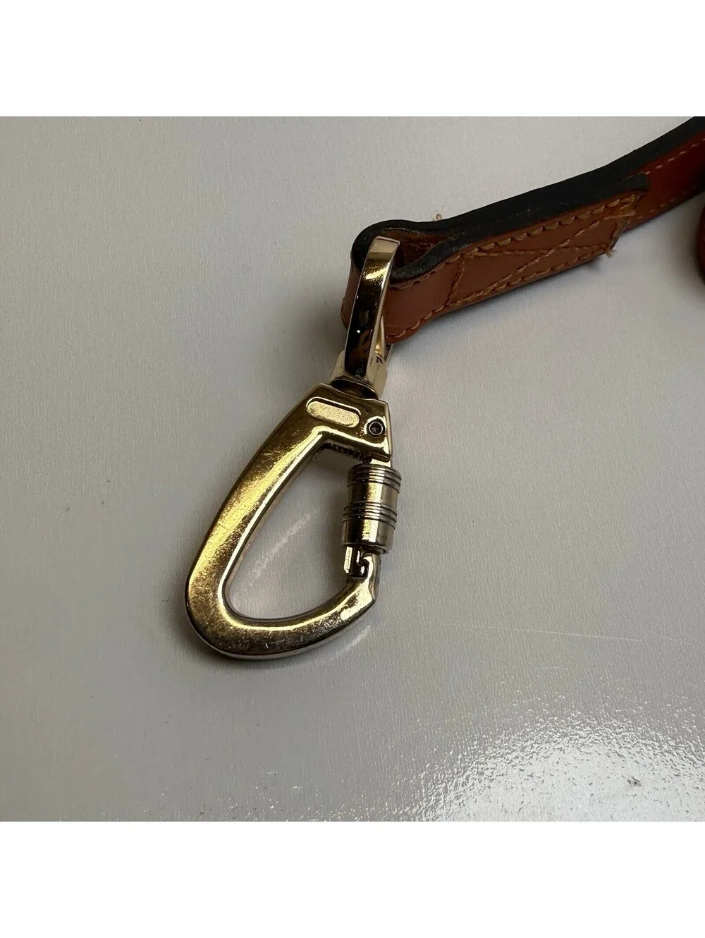 Brown Leather Hartman & Rose Small Dog Leash Collar Set Leather Orange 10/26